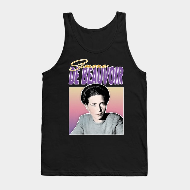 Simone De Beauvoir / Retro Styled Fan Art Design Tank Top by DankFutura